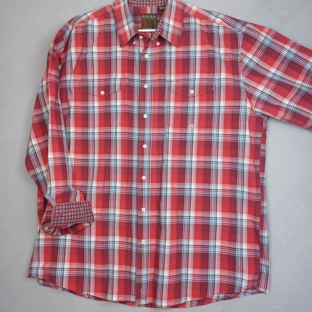 Roper Western Button Up Shirt Mens XXL Wear The West  Cowboy Ranch